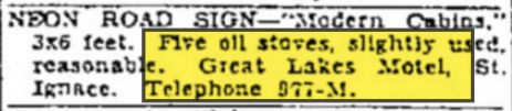 Great Lakes Motel - June 1957 Ad